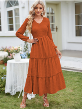 Polka Dot Lock-Trim-High-Waist-Dress-Orange-1